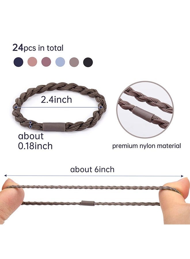 24 قطعة ربطة شعر عالية المرونة مجموعات، لا ضرر بالملاط شريط الشعر وسدادة الشعر، ربطة شعر ذيل الحصان - Image 2