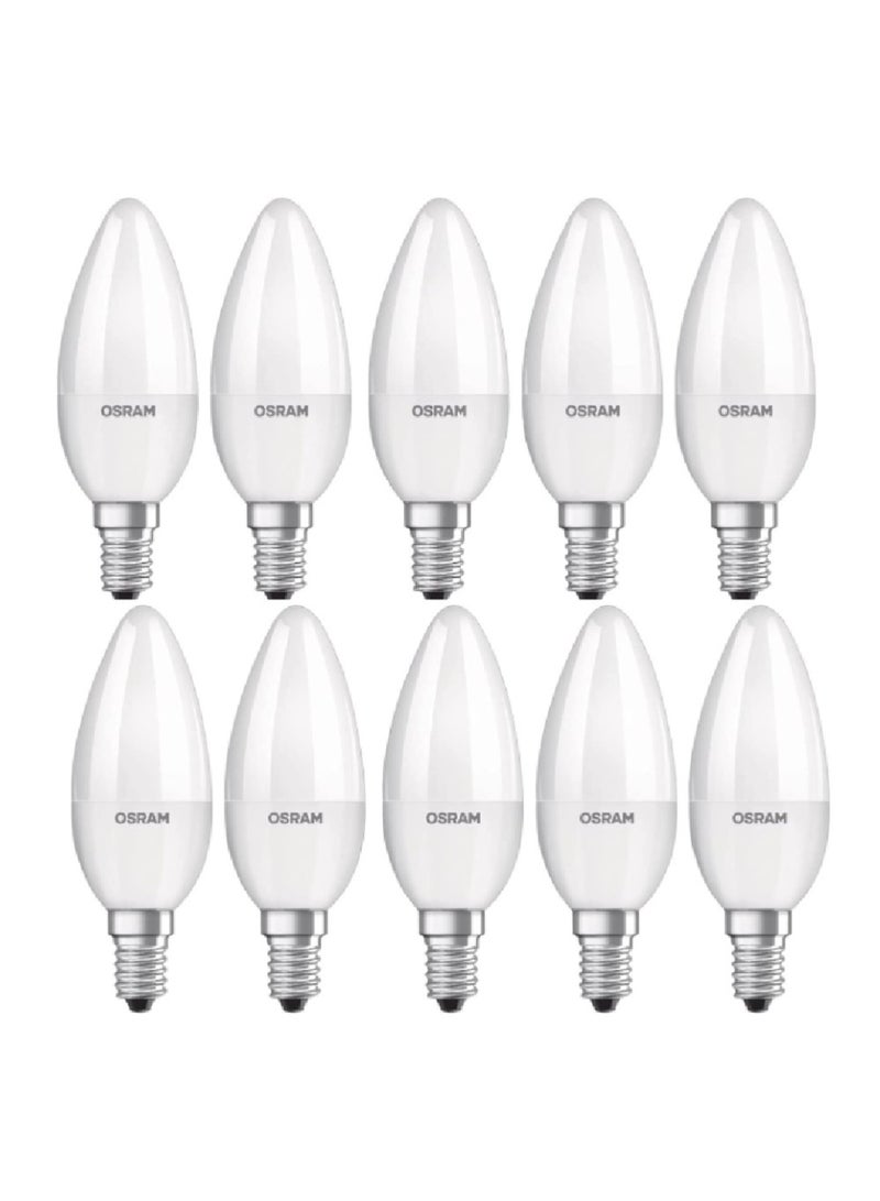 Osram LED Lamp CLASS B40 4.7W 827 230V Frosted E14 Screw Dimmable - Pack of 10 - Image 1