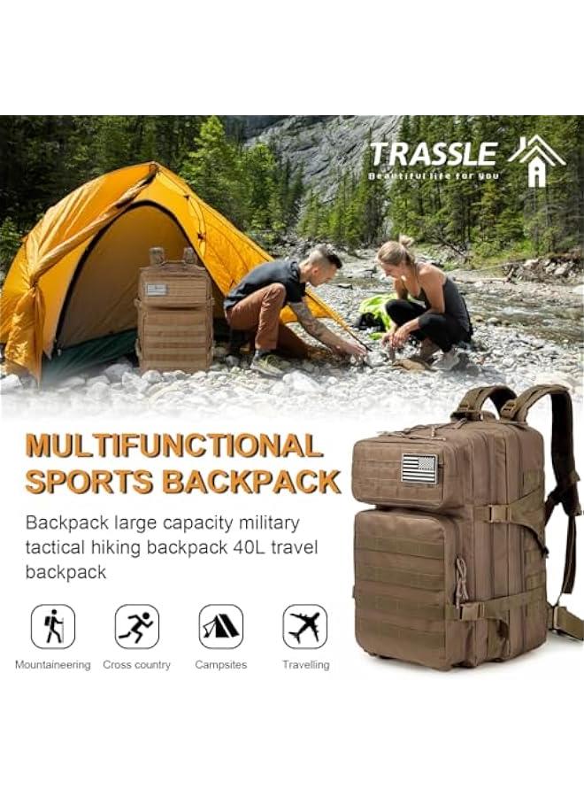TRASSLE Backpack For Men Daypack Hiking Rucksack With Bottle Holder - Image 2