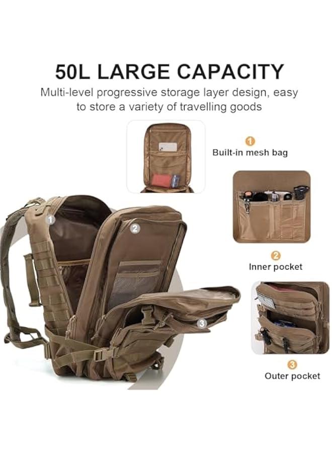 TRASSLE Backpack For Men Daypack Hiking Rucksack With Bottle Holder - Image 3