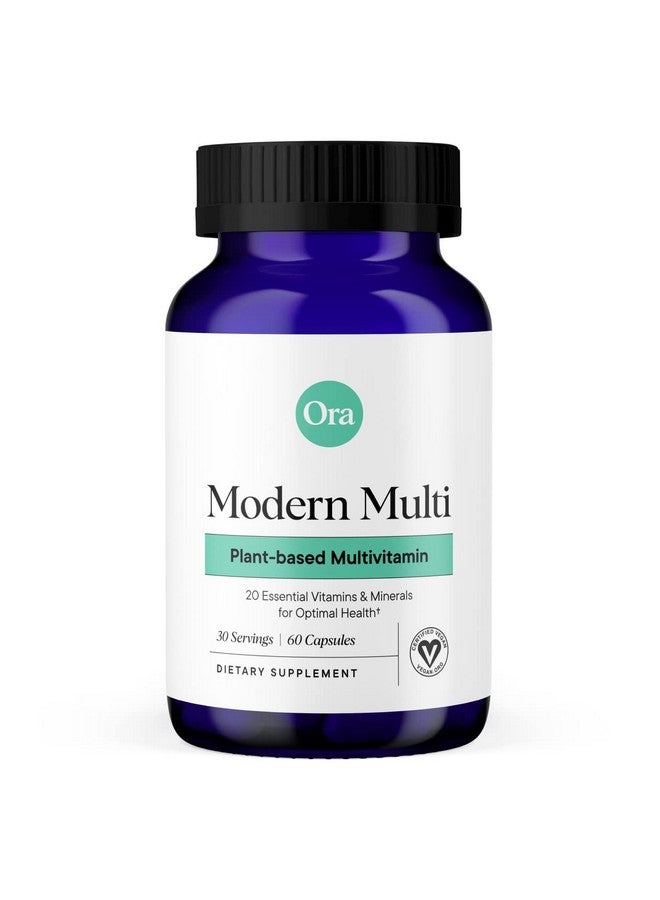 Ora Organic Plant Based Multivitamin for Women and Men, Bluelight Protection - Brain, Eye, Energy, Immune, Skin, Hair, Heart, and Bone Health Support, 60 Vegan Capsules - Image 1