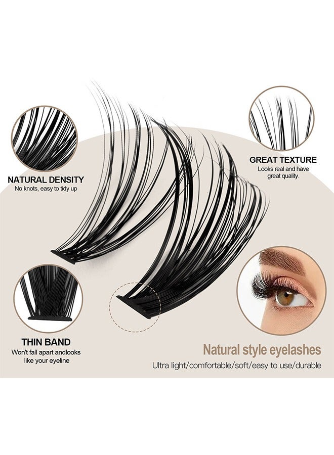 JS False Eyelashes Set, 30D+40D Eyelash Clusters Eyelash Extensions, DIY Eyelash Individual Lashes Cluster Lashes Natural Look Effect Black Individual False Eyelashes with Eyelash Glue - Image 4