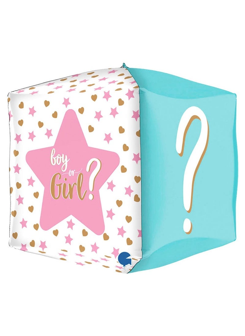 بالون مربع من رقائق معدنية للكشف عن جنس المولود، ذكر أو أنثى، 30×30 سم