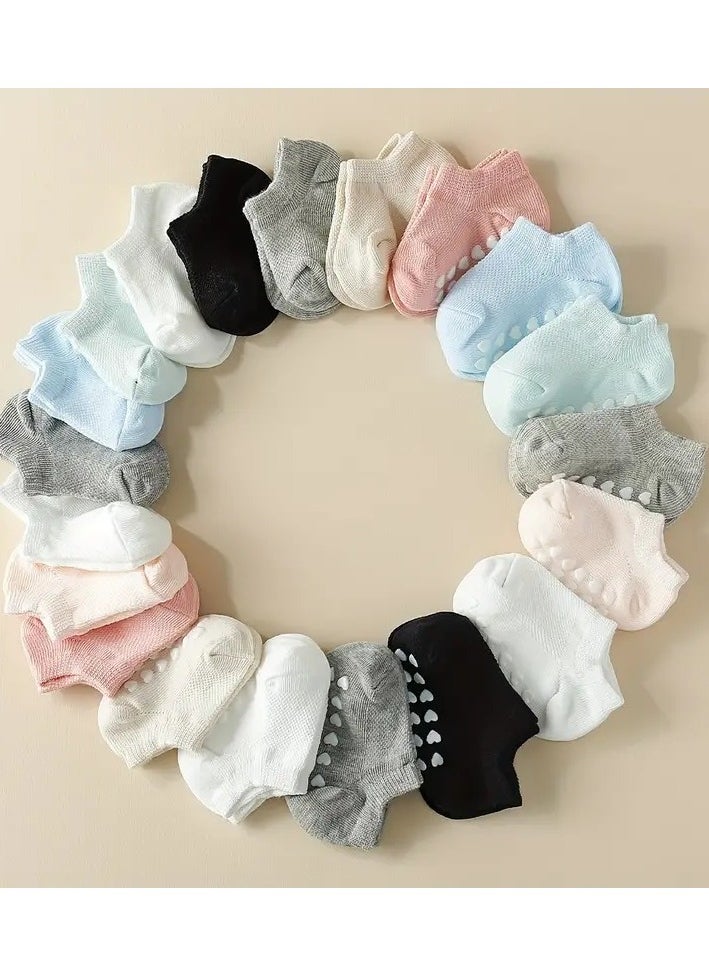 Little tots Kids' ComfyCute Cotton Blend Low-Cut Socks - Soft, Breathable, Elastic, Non-Slip, Thin Mesh Floor Socks for Daily Wearing - Perfect for School, Play, and Everyday Adventures Assorted  - Image 2