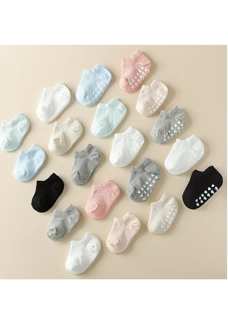 Little tots Kids' ComfyCute Cotton Blend Low-Cut Socks - Soft, Breathable, Elastic, Non-Slip, Thin Mesh Floor Socks for Daily Wearing - Perfect for School, Play, and Everyday Adventures Assorted  - Image 3