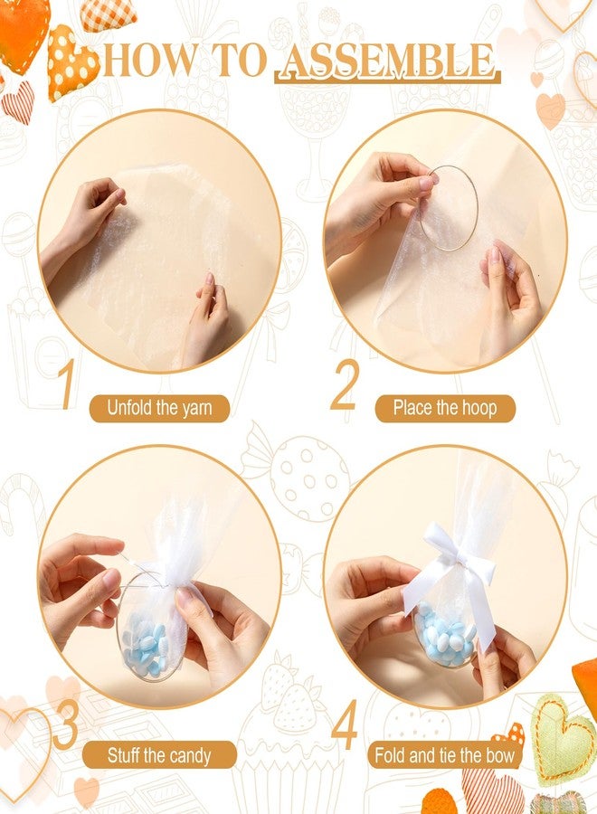 Shimeyao 50 Set Wedding Favors for Guests 3 Inch Metal Rings for Craft Wedding Favors Bags with Ribbon DIY Organza Candy Pouch for Guests Bridal Shower Baby Shower - Image 4