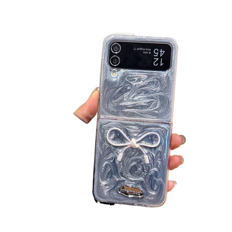 غطاء واقي بTPU لـ Samsung Galaxy Z Fold 7 مع تصميم فيونكة وتشطيب راتنج مع مقاوم للصدمات مع حماية من السقوط باللون أسود من مادة TPU سهل الحمل للتخزين العملي للمكتب - Image 1