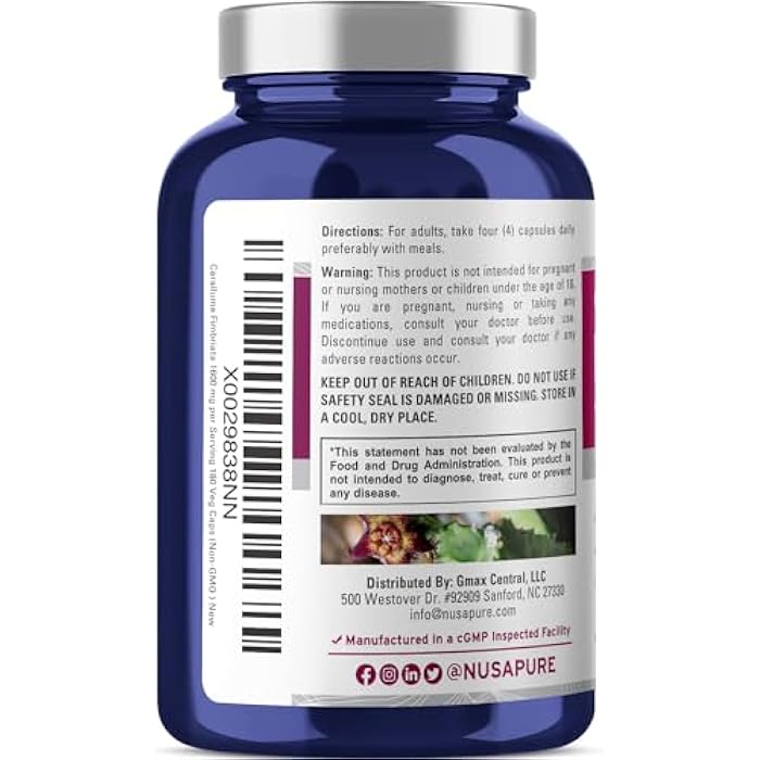 NusaPure Caralluma Fimbriata 1600mg - 180 Veggie Capsules (Non-GMO, Vegan) - Image 3