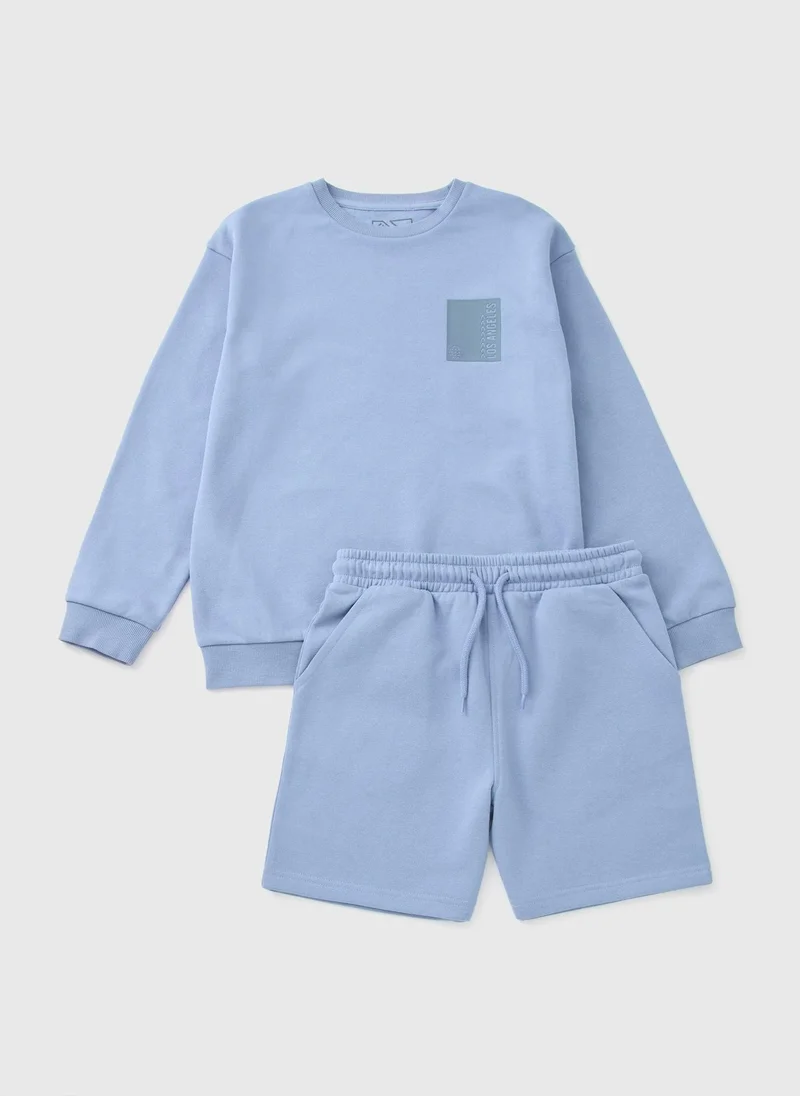 Matalan Boys Blue LA Sweatshirt & Shorts Set