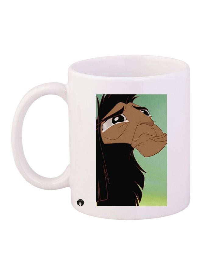 RYN Cartoon Character Printed Coffee Mug White/Black/Green 11ounce