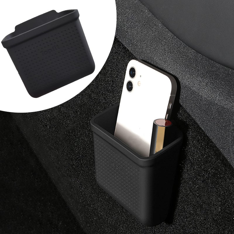 EVFITUS for Tesla Model 3 Model Y Accessories Center Console Organizer Tray Storage Box Cell Phone Pocket Silicone Hook Bag Sunglasses Holder Coin Case for Flocking - Image 1