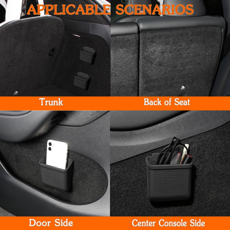 EVFITUS for Tesla Model 3 Model Y Accessories Center Console Organizer Tray Storage Box Cell Phone Pocket Silicone Hook Bag Sunglasses Holder Coin Case for Flocking - Image 5