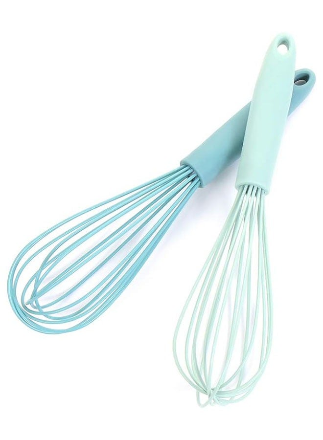 خلاط يدوي، خلاط كيك، أدوات مطبخ، خفاقة، خفاقة سيليكون، مجموعة بيض، مخفوق حليب (أزرق فاتح) - Image 4