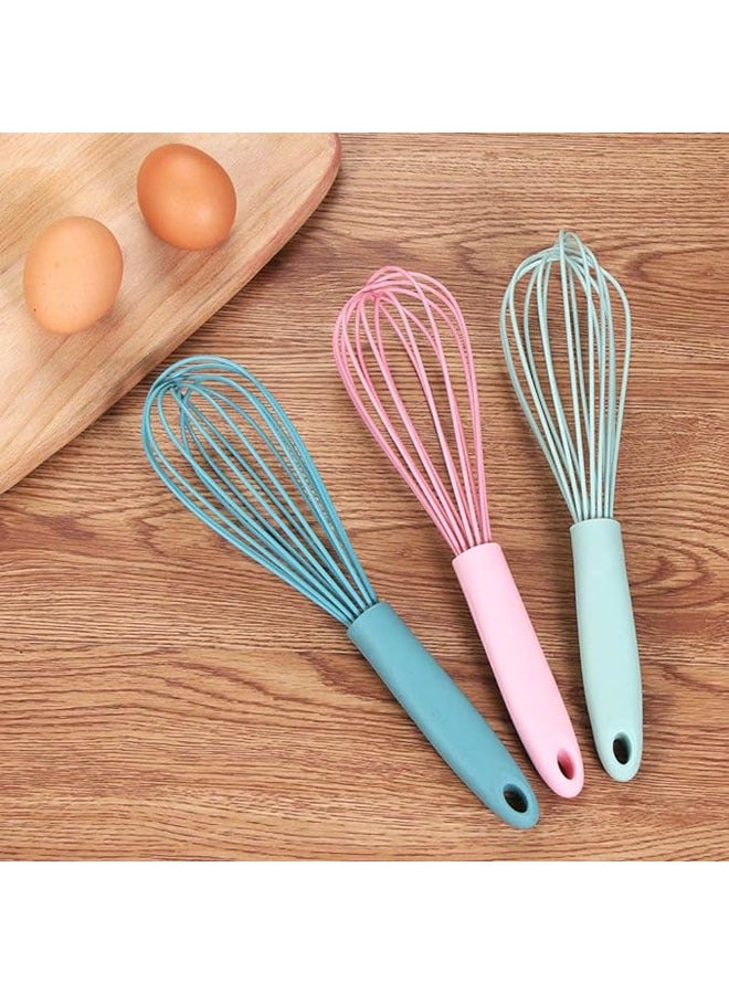 خلاط يدوي، خلاط كيك، أدوات مطبخ، خفاقة، خفاقة سيليكون، مجموعة بيض، مخفوق حليب (أزرق فاتح) - Image 5