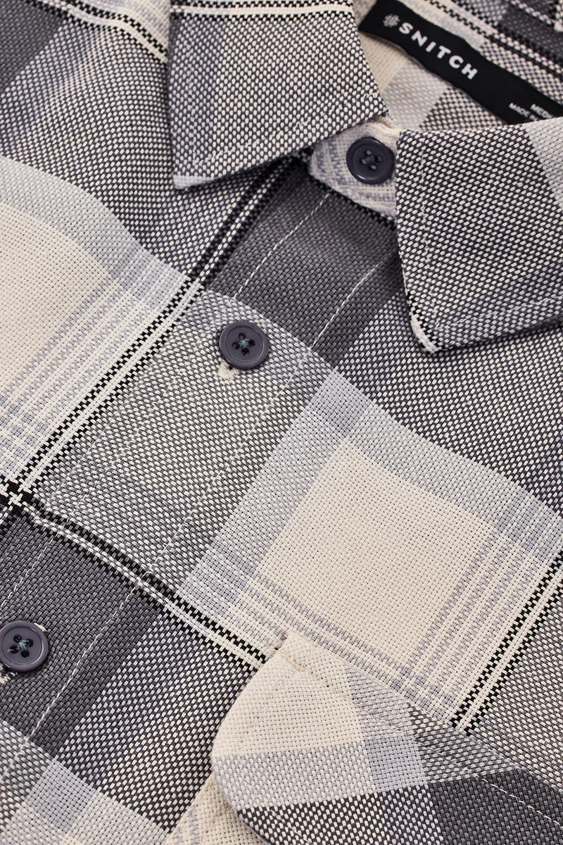 SNITCH Double Pocket Relaxed Fit Plaid Overshirt