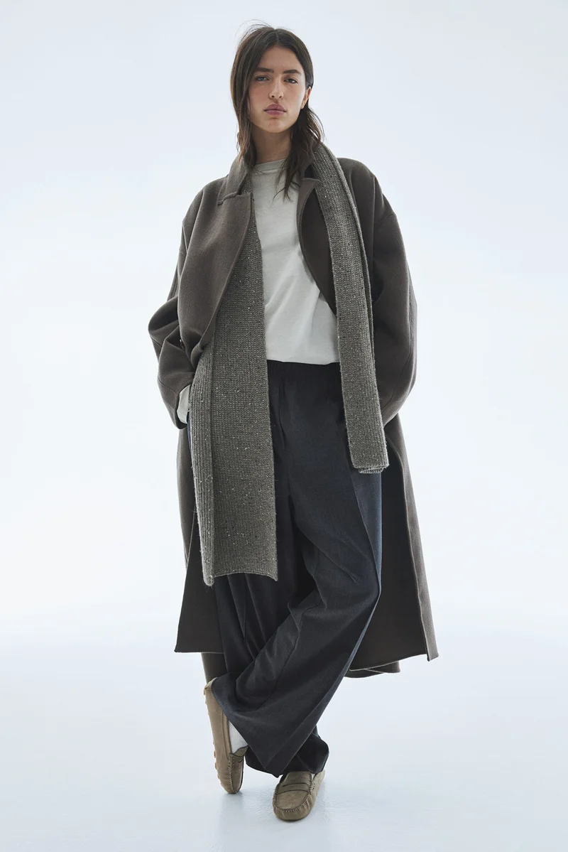 H&M Wide crease-detail trousers