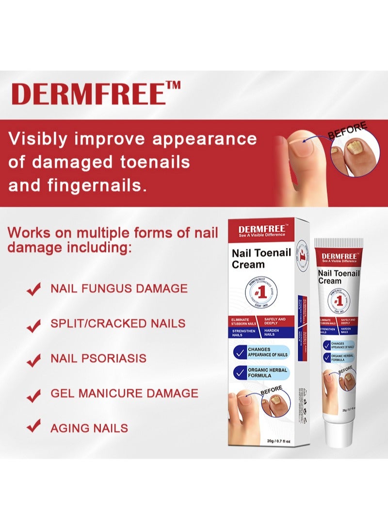 DERMFREE Nail Toenail Cream，Nail Repair Cream, 20g Nail Cream Anti Harmful Substance Repair Finger Toe Nail Care Perfect for Men and Women Home Use  - Image 2