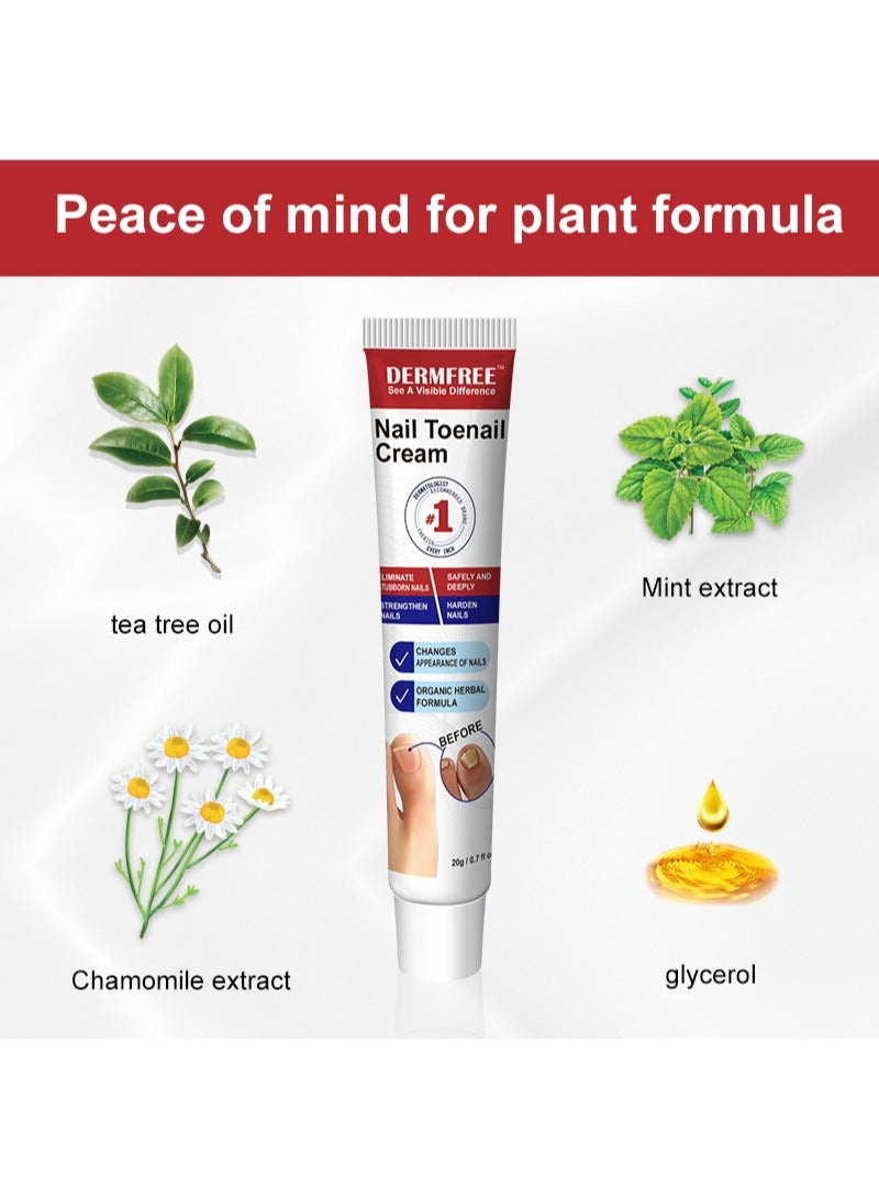 DERMFREE Nail Toenail Cream，Nail Repair Cream, 20g Nail Cream Anti Harmful Substance Repair Finger Toe Nail Care Perfect for Men and Women Home Use  - Image 3
