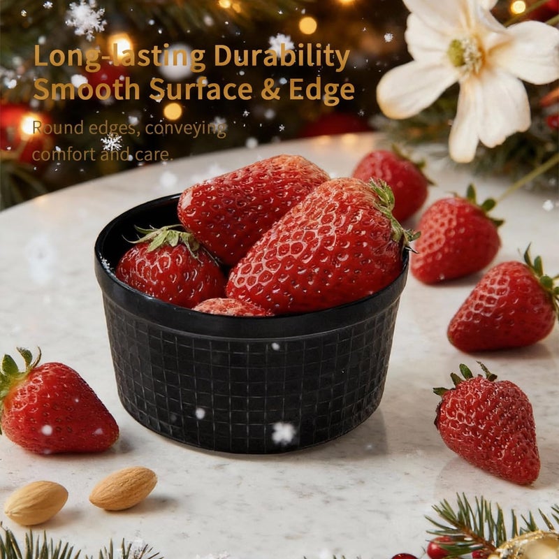 Yachi Black Ramekins 4oz 3.2 inch Set of 6, Oven Safe Dishwasher Safe, dessert bowls, Dipping sauce cups, Ceramic Creme Brulee, Baking Souffles Ceramic Ramekin - Image 2