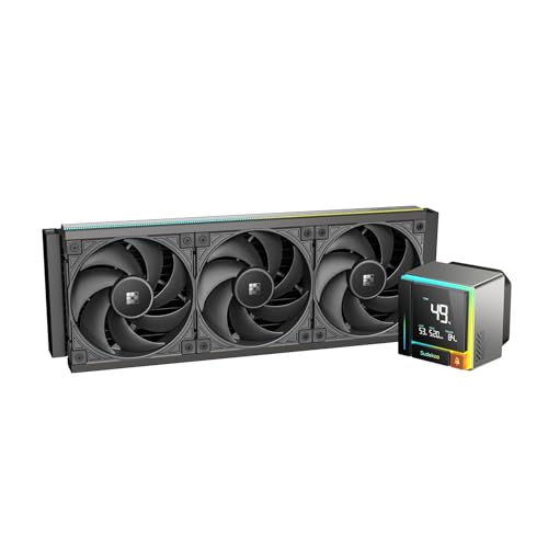 Sudokoo ENERGLO 360 Liquid Cooler: 360mm AIO CPU Cooler with Data Display & PWM Pump - 3 x 120mm Black Water Cooling for Intel LGA 1851/1700/1200/115X & AMD AM5/AM4 - Image 1
