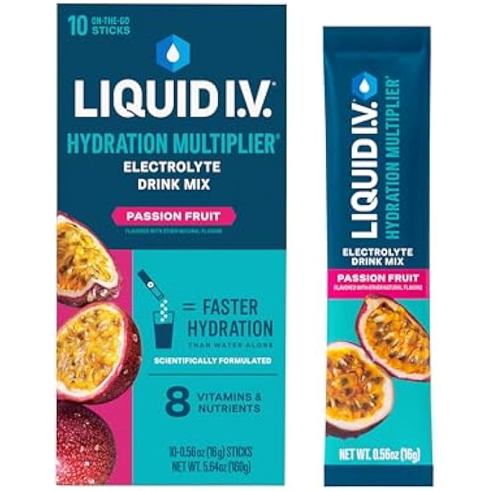 Liquid I.V. سائل I.V.® مضاعف الترطيب - فاكهة العاطفة | مسحوق مشروب الإلكتروليت | 1 عبوة (10 حصص) - Image 1