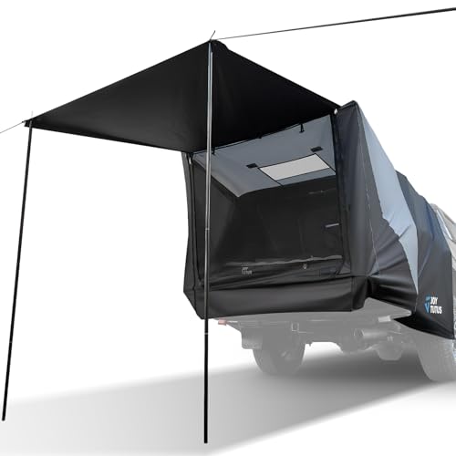 JOYTUTUS Truck Tent with Awning, Truck Bed Tailgate Tent Pickup Camping Tent Canopy (Only Fits Full-Size Truck with Soft Topper or Camper Shell) - Image 1