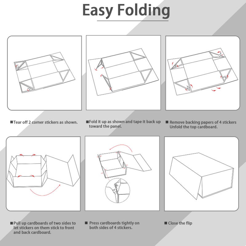 Ditwis 8x8x4 Inches Gift Box with Magnetic Closure Lid, Black Magnetic Box for Wedding, Groomsmen Bridesmaid Proposal, Birthdays, Mother's Day, 1 Pack - Image 3