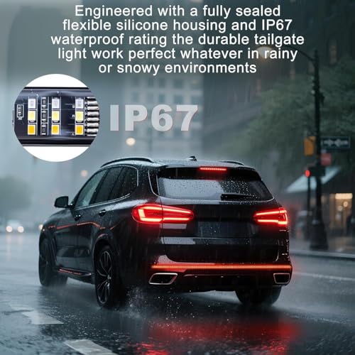 Ligrel 48" Tailgate Light Bar - 324 LED Triple Row Strip with Red Brake/White Reverse/Yellow Turn Signals, Sequential Strobe Effects, Waterproof Silicone for Car Pickup SUV Trailers - Image 5