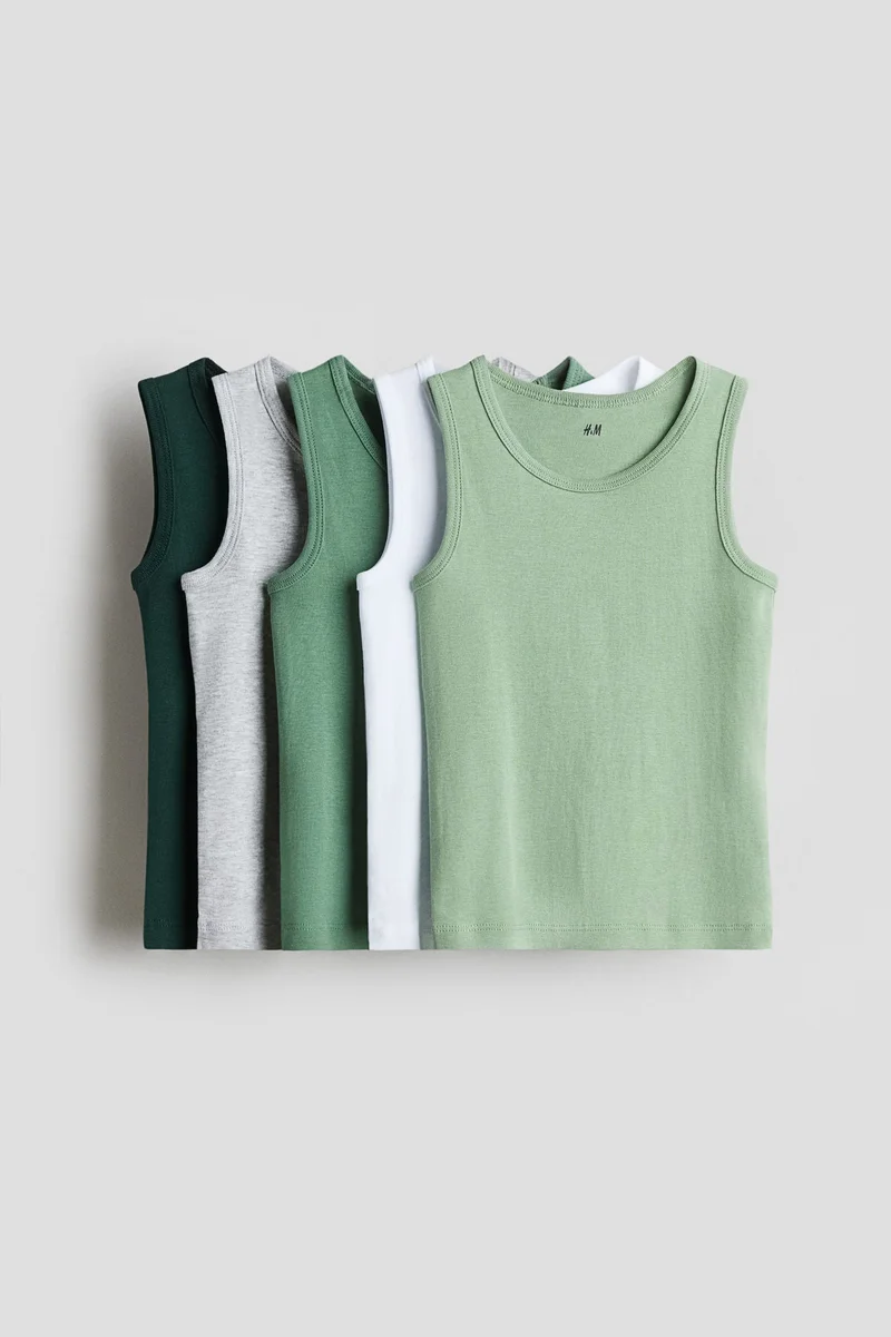 H&M 5-pack cotton vest tops