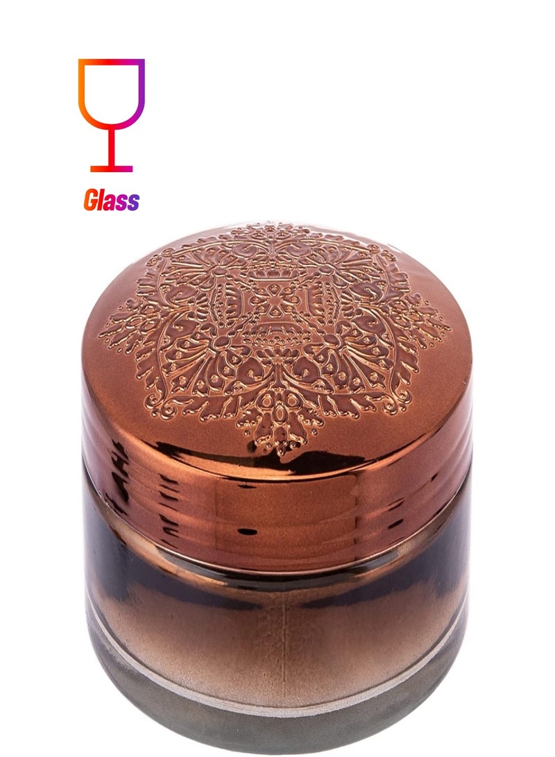 Akdc Glass Jar Copper 9Cm X 9Cm X 6Cm Gold - Image 1