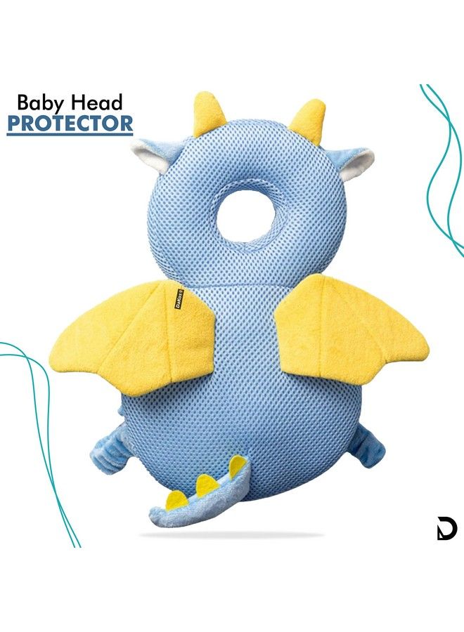 DaKos Baby Head Protector Baby Head Protector For Crawling Baby Head Protector Cushion Baby Head Neck Back Protector With Horizontal Safety Belt (Dragon) - Image 5
