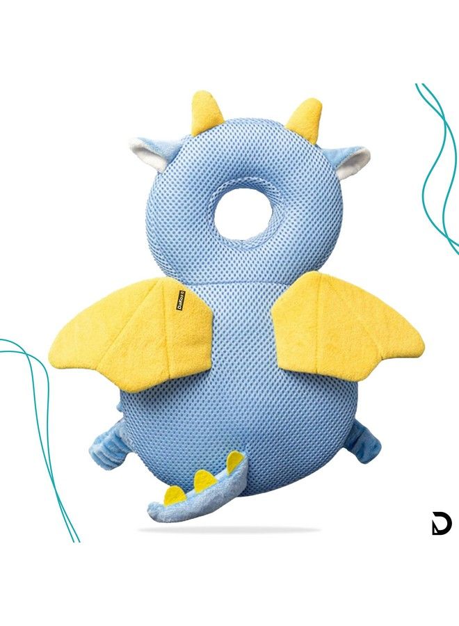 DaKos Baby Head Protector Baby Head Protector For Crawling Baby Head Protector Cushion Baby Head Neck Back Protector With Horizontal Safety Belt (Dragon) - Image 3