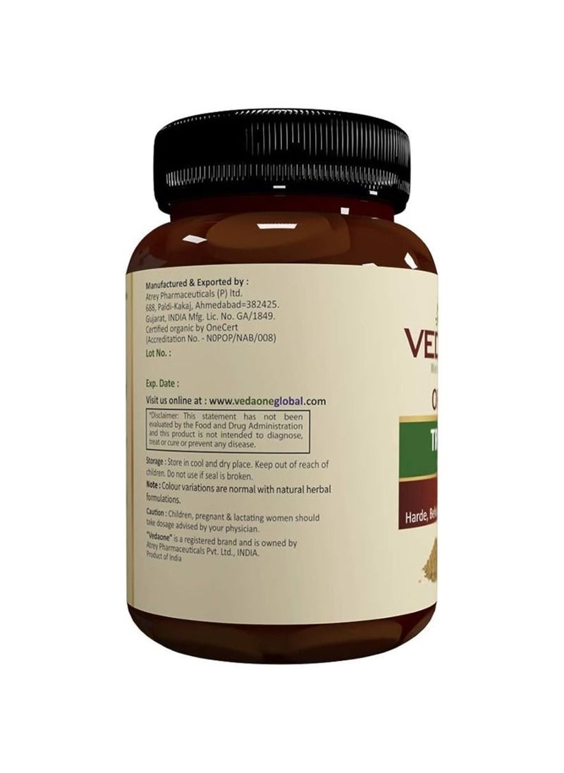 VEDAONE - Organic Triphala Tablets USDA Certified Tablets for Detoxification Boost Immunity Improves Liver Function and Improve Digestion System 60 Tablets - Image 1