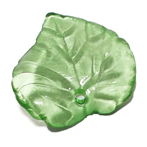 SQXBK Leaf Pendant 100PCS 15x15x2mm Green Transparent Frosted Acrylic Leaf Shape Bead Charms with Hole for Snap Necklace Bracelet Jewelry Making DIY Craft - Image 5