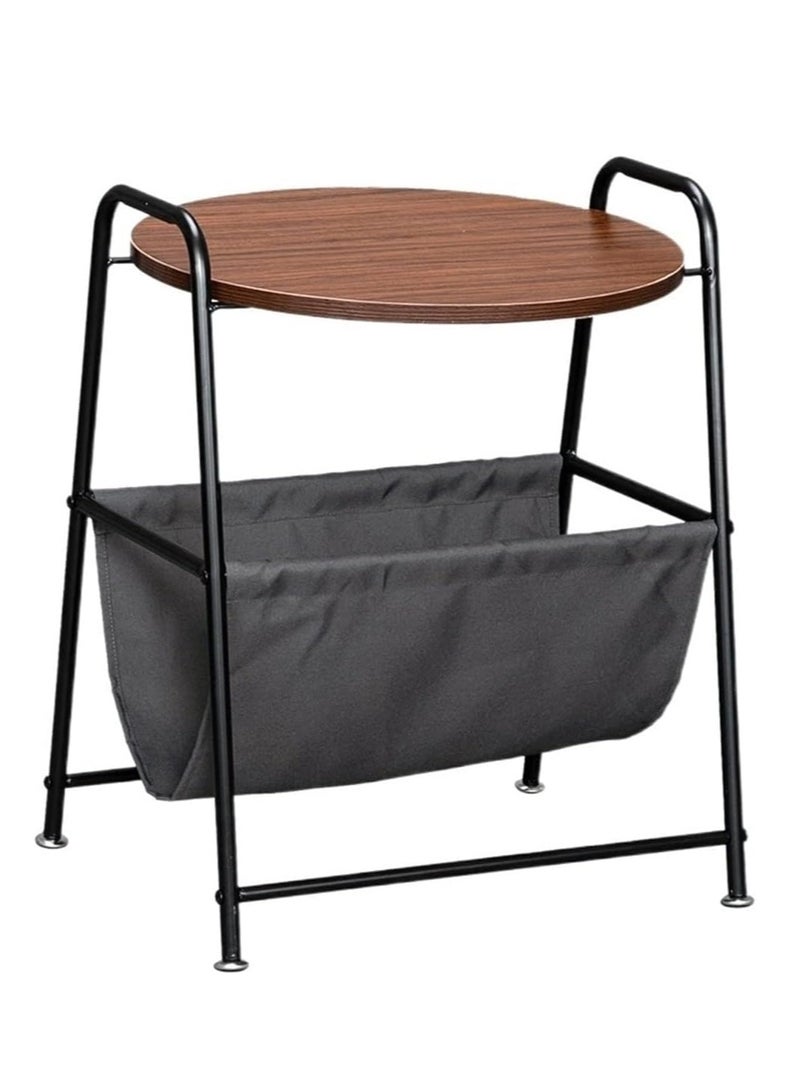 XiuWoo Bedside Table, Side Table, Bedside Tables with storage bag, Modern Industrial Design Wooden Effect End Table, Suitable for study, living room, bedroom - Image 1