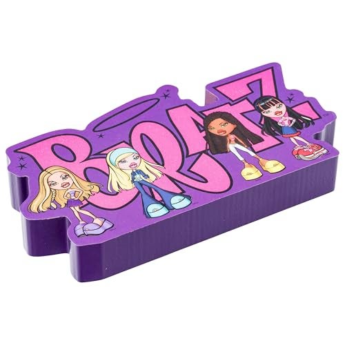 Silver Buffalo Bratz Glitter Large Die-Cut MDF Box Wall Sign Featuring Cloe, Jade, Yasmin, and Sasha, 8.46” x 1.18” x 4.45” - Image 3