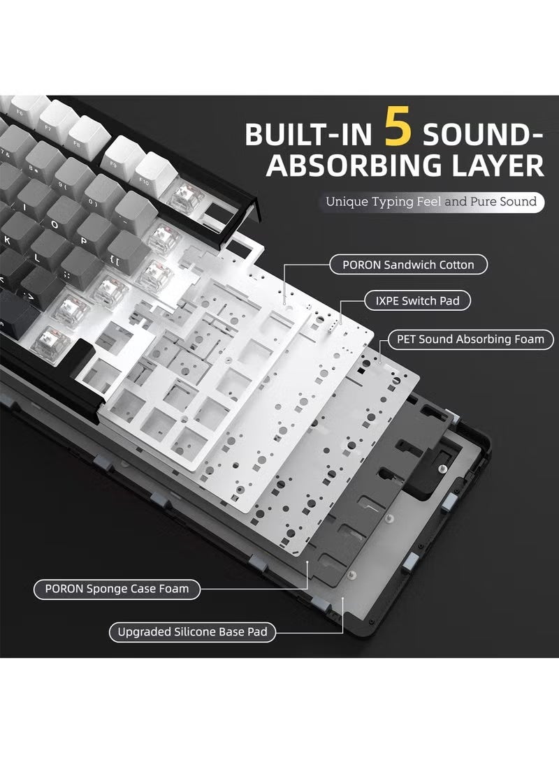 Attack Shark X85 Tri-mode Gasket 75% Mechanical Keyboard with CNC Knob, 5-Layer Padding, Hot Swappable, RGB Backlight - Image 5