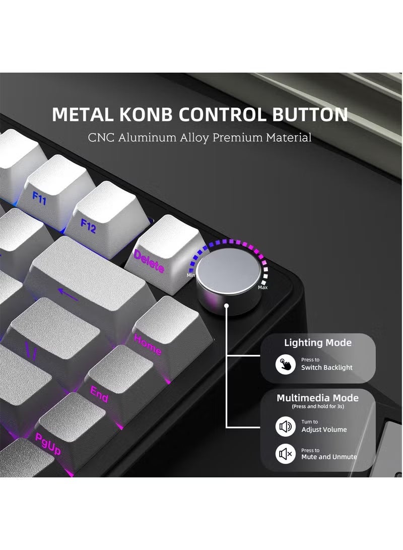 Attack Shark X85 Tri-mode Gasket 75% Mechanical Keyboard with CNC Knob, 5-Layer Padding, Hot Swappable, RGB Backlight - Image 3
