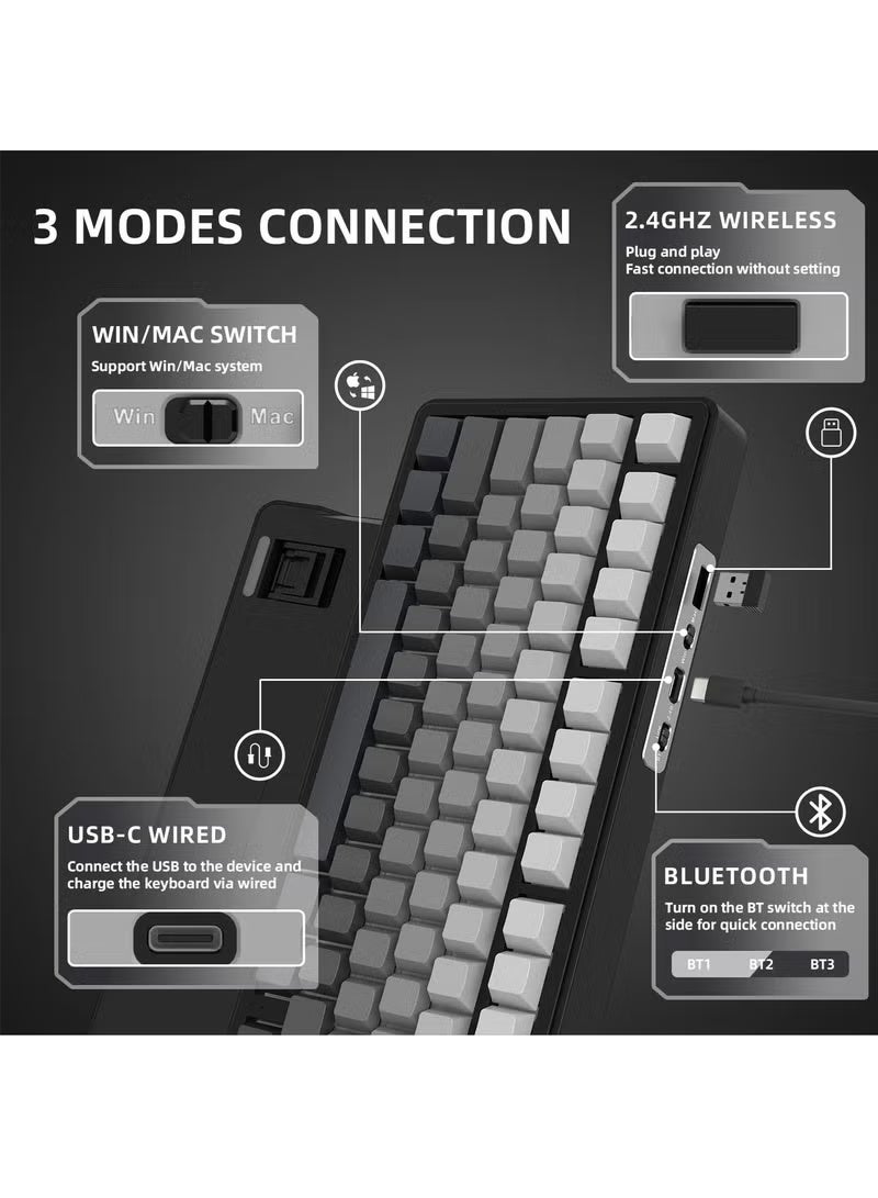 Attack Shark X85 Tri-mode Gasket 75% Mechanical Keyboard with CNC Knob, 5-Layer Padding, Hot Swappable, RGB Backlight - Image 4