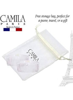 CAMILA Paris Cp2911 French Side Combs Large 2 Pack Curved Clear Flexible Decorative Hair Combs Strong Hold Hair Comb Clips For Women No Slip Styling Girls Hair Accessories Made In France  - Image 5