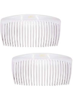 CAMILA Paris Cp2911 French Side Combs Large 2 Pack Curved Clear Flexible Decorative Hair Combs Strong Hold Hair Comb Clips For Women No Slip Styling Girls Hair Accessories Made In France  - Image 1