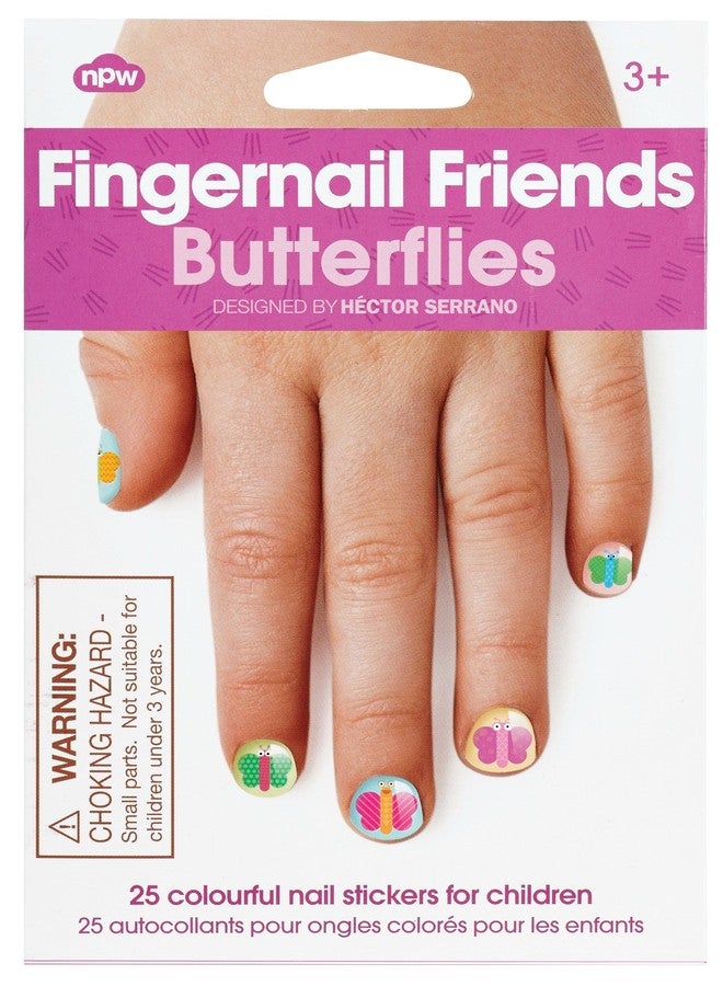 NPW-USA Butterflies Fingernail Friends Nail Stickers (25 Count)
