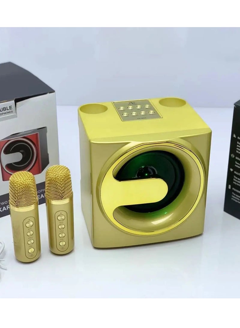 YS-207 Portable Bluetooth Speaker with 2 Microphones Wireless Yellow - Image 2