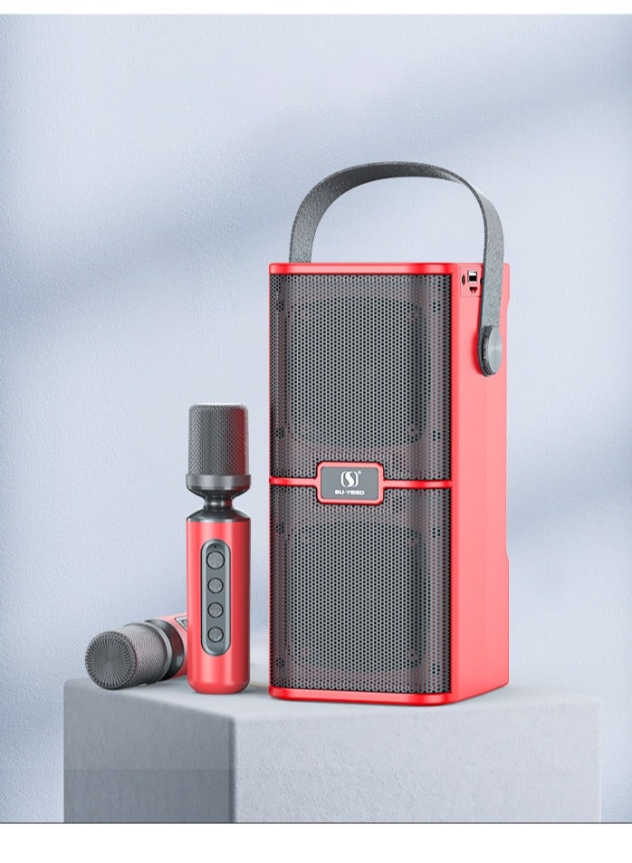 YS YS218 New High Power High Bluetooth Dual Speaker Microphone All-In-One Family Outdoor Party Karaoke TF Sound Bag  - Image 2