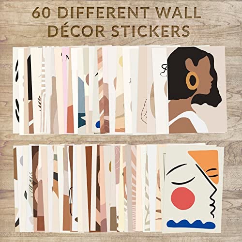 Twinster Vinyl Aesthetic Wall Stickers Collage Kit, Set of 60 Poster for Room Decoration,Home Décor Items, Self-Adhesive Wall Stickers Size: 4.0X6.0 Inches - Image 5