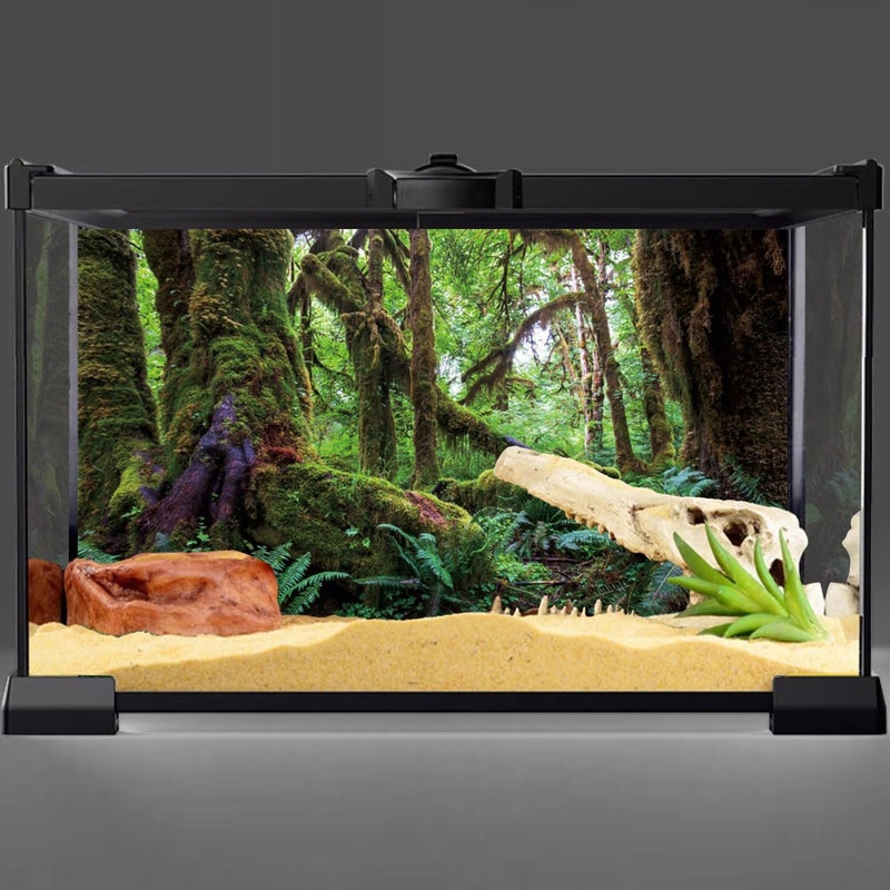 AWERT 72x18 inches Tropical Forest Terrarium Background Green Huge Tree Reptile Habitat Background Rainforest Aquarium Background Durable Polyester Background - Image 2