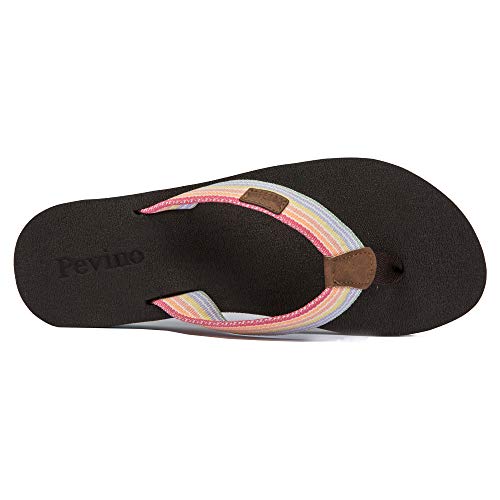 Pevino Orthotic Flip Flops with Soft Waterproof Platform and Anti-Slip Sole,Casual Thong Sandals for Women,Comfortable Beach Sandals with Arch Support for Girl Ladies Brown Size 8.5 - Image 3
