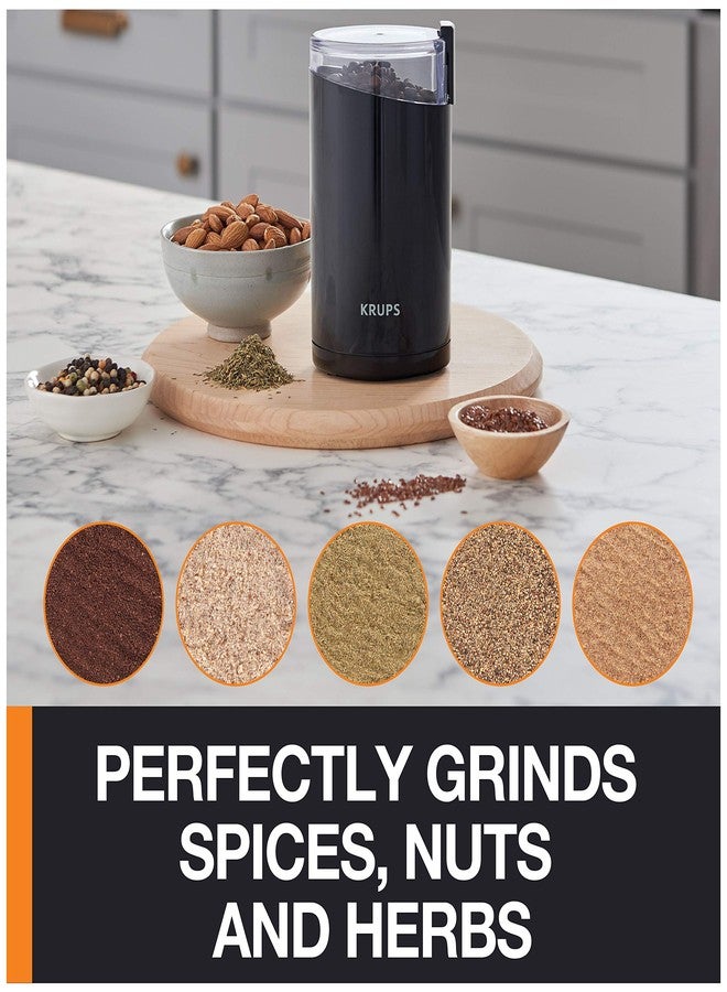 KRUPS Coffee Mill and Spice Grinder 12 Cup Easy to Use, One Touch Operation 200 Watts Coffee, Spices, Dry Herbs, Nuts Black - Image 2
