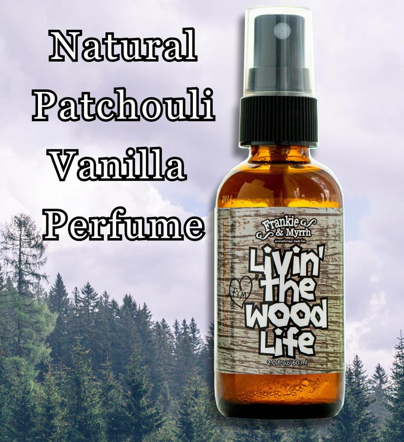 Frankie & Myrrh Livin' The Wood Life Aromatherapy Spray - Patchouli, Vanilla, Sandalwood, Cedar. Relaxation and Meditation Essential Oil Freshwater Mist. 100% Pure Oils. - Image 3