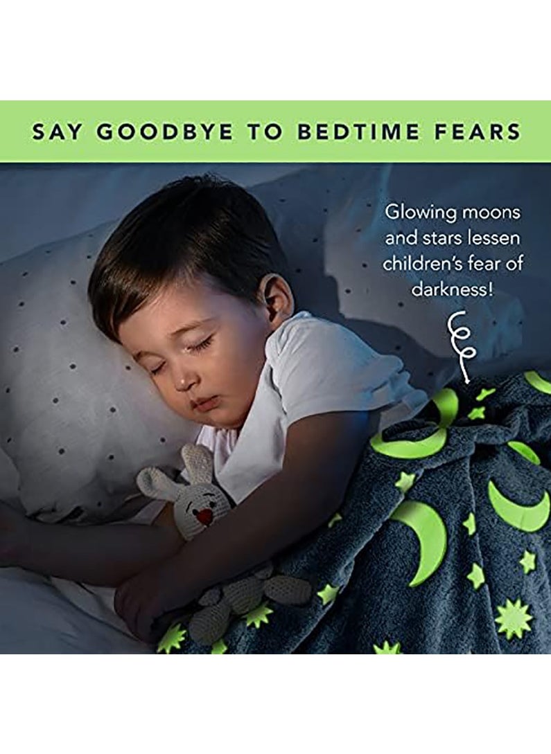FASHION HOME Kids Glow in The Dark Blanket Soft Throw All Seasons for Couch Sofa Bed 150 x 120cm  - Image 5